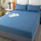 Lirzxin Fitted Sheet, 1 Piece Fitted Sheet Solid Color Cotton Bed Sheet Easy Care Fade Resistant Bedding, Navy Blue, 180x220cm