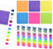 VGECEE 1200 Stück Seitenmarker Selbstklebend Haftstreifen Haftmarker Plastik Page Marker + 300 PCS Haftnotizen Klebezettel Klebemarkierungen Bunt Index Tabs zum Lesen von Notizen, Bücher,10 Farben