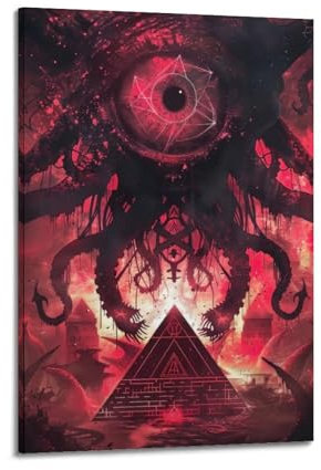 AEFEUGBE Cthulhu Poster, 3 Poster, dekoratives Gemälde, Leinwand, Wandposter und Kunstdruck, moderne Familienschlafzimmer-Dekoration, Poster, 20 x 30 cm