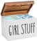 Aufbewahrungsbox für Badezimmer aus Holz, 2 Fächer mit Deckel für Tampons, Slipeinlagen Damen & Binden, Hygieneartikel Organizer