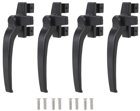 Manico nella finestra blocca in alluminio in lega durevole manico di finestra a scorrimento sicuro per porte scorrevoli esterni interni Windows orizzontale verticale 4pcs (Mano sinistra)