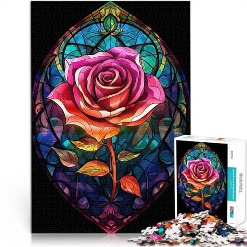 Puzzle für Erwachsene 1000 Teile Dekomprimierendes intellektuelles Lernspielzeug Eine Ode an rote Rosen Kunstwerk Geschenk38x26cm