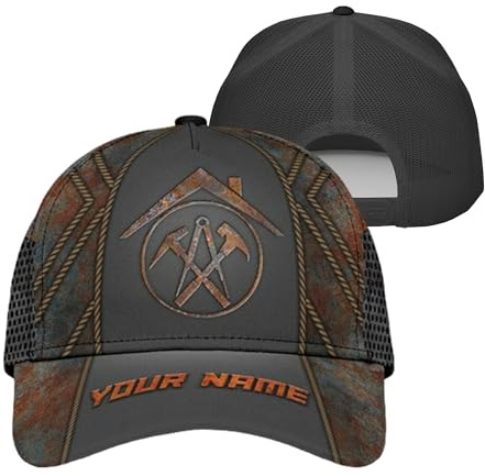 Baseball Cap Generisches Anpassbares Dachdecker- Und Rostmetallplattenmuster Dachdecker Trucker Hut Einstellbare Baseballkappe Klassisch Baseballmütze Für Außenbereich Running Outdoor