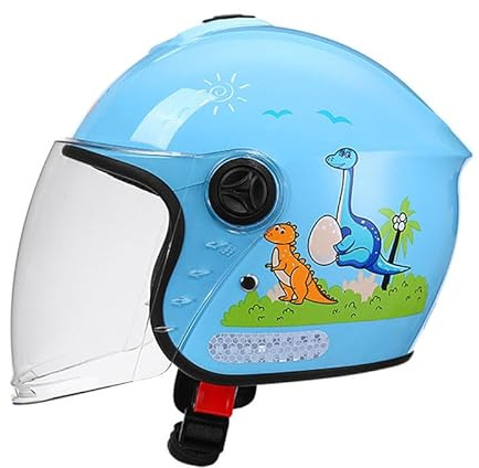 Casco Moto Abierto para Niños | Casco Jet 3/4 | con Visera Solar | Casco Scooter para Niños | Homologado Según La Norma ECE 22.06 | para Niños Y Niñas De 4 A 15 Años D,50-55cm