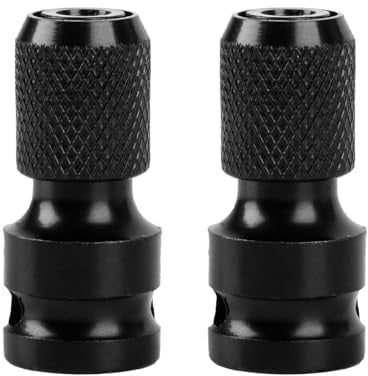 2 Pcs 1/2 Square to 1/4 Hex Socket Adapter Impact Tool | Quick Release Converter for Ratchet Wrench Screwdriver Bits and Impact Sockets