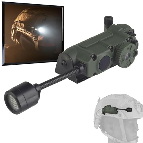 WLXW Outdoor 5-in-1-Airsoft-Helmleuchte Mit Halterung, Inklusive Taktischer ARC-Führungsschienen-Gurtbandclips, for Die Montage des MOLLE-Gurtsystems