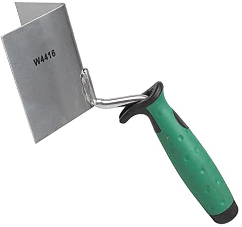 Drywall Corner Tool, Corner Trowel Edge Trowel with Comfortable Grip Handle, External Corners Knife Drywall Tool for Plastering Smoothing and Shaping Corners