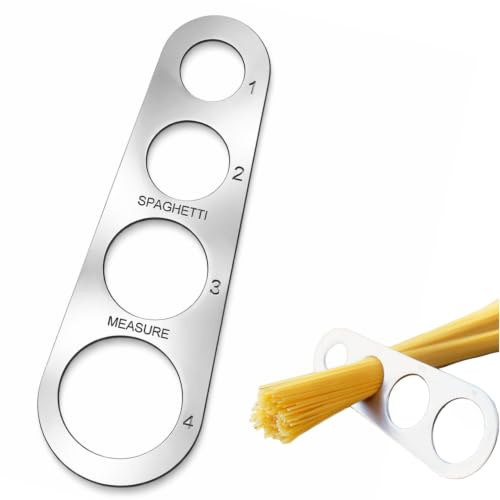 Spaghetti Measurer Tool – Stainless Steel Pasta Portion Measuring Ruler with 4 Holes – Noodle Portion Control Tool for Accurate Pasta Servings – Kitchen Pasta Making Tools