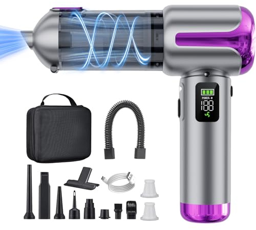 Lyiazsoy Handheld Vacuum Cleaner Cordless, Mini High Power car hoover | Car vacuum cleaner with fast charging, great for pet hair, for cars, offices & kitchens, includes hard case and extended hose