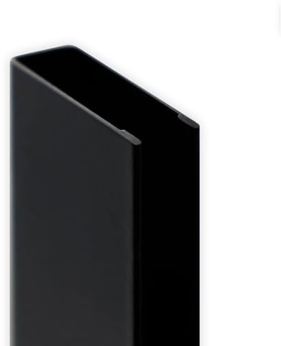 Moments of Glass Premium Wandanschlussprofil Schwarz Matt 200 cm für 10 mm Glas – V2A Edelstahl U-Profil für Duschabtrennung & Dusche – Vorgebohrt