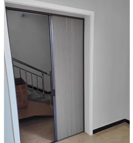 NMKSYX No Drill Sliding Accordion Doors Interior 198 228 Cm H, Honeycomb Concertina Door For Closets Bathrooms Kitchens, Waterproof Folding Doors With Magnetic Catch(Grey,77x198cm)