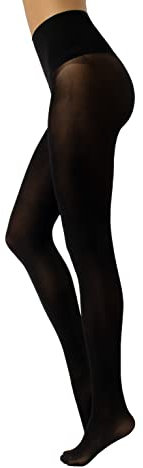 CALZITALY Collants Opaques Sans Coutures, Collants en Microfibre, Collant Confort, S, M, L, XL, XXL, Noir, Bleu, Vert, Orange, Bordeaux, Made in Italy (M-L, Noir)