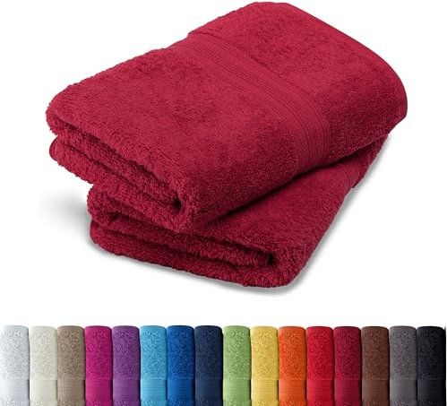 AR Line 2er Pack zum Sparpreis, Frottier Handtuch-Serie - in 8 Größen und 16 Farben 100% Baumwolle 500 g/m², 2er Pack Handtücher (50x100 cm) in Burgund