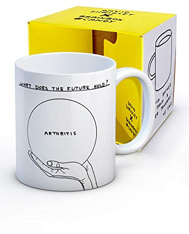 Brainbox Candy Offizielle David Shrigley – lustige Kaffeetasse – in Geschenkbox – Weihnachts- oder Geburtstagsgeschenk für Männer und Frauen – Arthritis-Kunst-Design wird exklusiv verkauft
