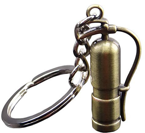 Steellwingsf Schlüsselanhänger Zubehör, kreativer Feuerlöscher-Anhänger, Schlüsselanhänger, Ring, Tasche, Geldbörse, Dekoration, Geschenk Gr. Einheitsgröße, Antikkupfer