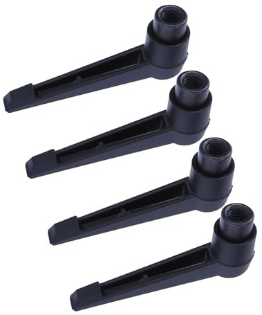 Hyuduo Adjustable Machine Knobs, Stainless Steel Clamping Levers with Female Thread M8 for CNC Machines and Industrial Equipment 4PCS Black