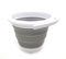SAMMART 5L Faltbarer Plastikeimer - Faltbare runde Wanne - Tragbarer Wassereimer zum Angeln - Platzsparender Außenwassertopf (Grau, 5L)