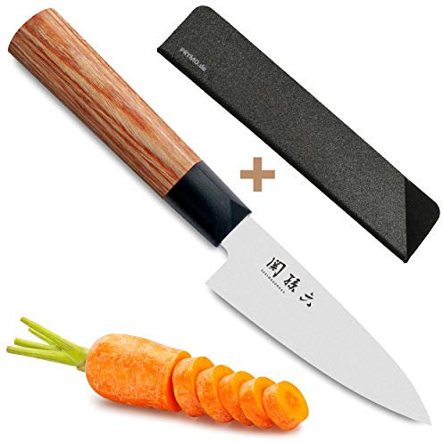 Kai Seki Magoroku Redwood MGR-100P - Cuchillo pelador (10 cm, con protector de hoja)