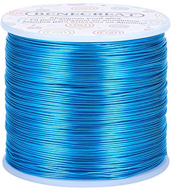 BENECREAT 235m 0.8mm Filo di Alluminio Blu Cielo Gioielli Filo di Metallo per Lavorazione Artigianale per Artigianale in Rilievo Calibro 20