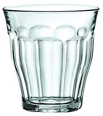 Duralex 12 Pieza de Picardie Beber vaso vasos, decorado con - templado vasos de cristal de agua, jugo, whisky - Gris - 250ml