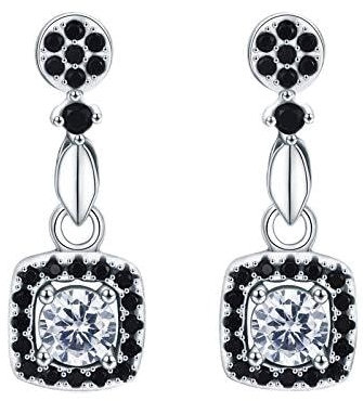Vintage 2.07g 925 Sterling Silber Ohrringe Schwarz Spinell Blume Verlobung Tropfen Ohrringe Für Frauen Feiner Schmuck