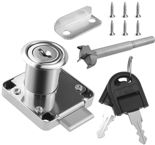 SDTC Tech Desk Drawer Lock and Door Puncher Kit | Opening Diameter 0.75 inch / 19 mm for Door Panels with a Thickness of 17 mm - 22 mm