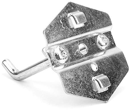 5PCS Double Oblique Hook Galvanized Steel Hardware Storage Rack Hook Perforated Panel Cabinet Rack Wall Garage Tool (50x¢6mm) for Hammers Pliers