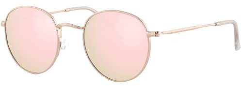 EFE Gafas de Sol Deportivas Polarizadas para Mujeres y Hombres Neutrales Diseñador y Redondas de Espejo Polaroid Contra los Rayos Ultravioletas Rosa