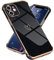 Micoden for iPhone 11 Case Cute Girls Silicone Heart Pattern Design Cases Fashion Plating Edge Ultra Thin Shockproof Protective Bumper Phone Case for iPhone 11 Black
