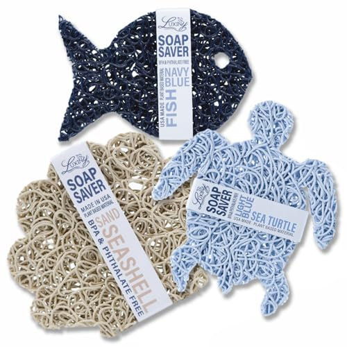 Lot de 3 économiseurs de savon pour savon en bar, fabrication américaine : luxueux, soulève le savon dans les porte-savons et le porte-savon de douche - Le savon dure plus longtemps - Fabriqué avec