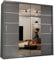 MN Furniture Modern Leads Double Sliding Doors Wardrobe Free Standing Bedroom Furniture (Gray, 203cm)