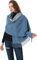 MEANBEAUTY Damen-Schal Doppelseite Kaschmir-Gefühl Schal warm Winter Pashmina Hochzeit Party Wickeltuch große Deckenschals-Blau+Grau