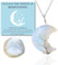 HALUKAKAH Cristal Pierre Collier Femme Naturelle Pierre de Lune Plaqué Platine Laiton Fil Fait Main Sinueux Arbre de Vie Forme de Lune Pendentif 30×40mm avec Chaîne 50cm