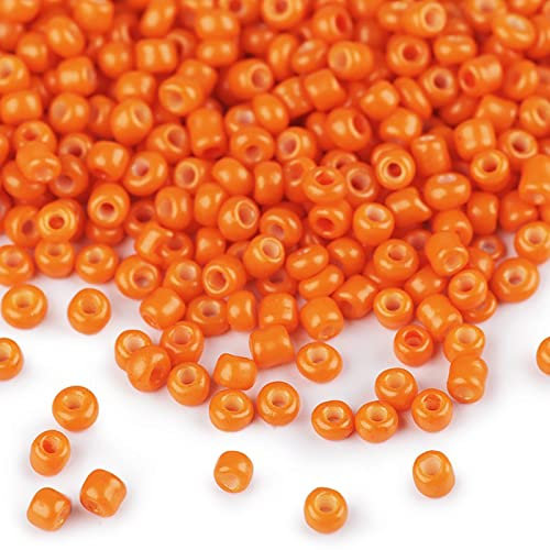 Rocailles Glasperlen 50g 2mm Rocaillesperlen Perlen fädeln Schmuck basteln, Farbe:orange