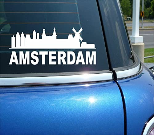 myrockshirt Amsterdam Umriss Silhouette SkylineAufkleber Sticker Autoaufkleber