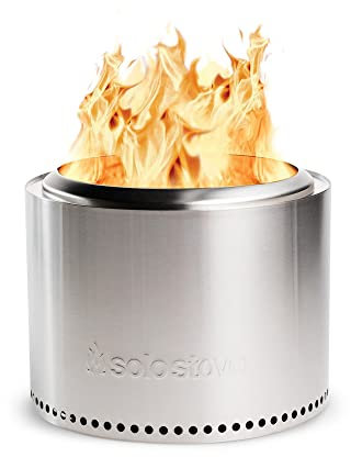 Solo Stove Feuerschale Bonfire 2.0 | Feuerstelle für Raucharme Holzverbrennung, Herausnehmbare Auffangschale, Mobile Outdoor Feuertonne für Unterwegs, Edelstahl, 49,5 x 35,5 cm, 9 kg