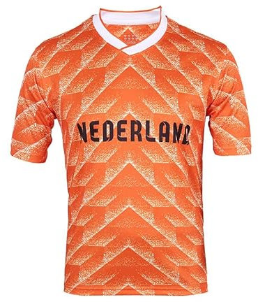 YuanDiann 2022 Katar Fußball Weltmeisterschaft T-Shirt Kurzarm Rundhals Fanshirt Trainingsshirt Stretch Casual Atmungsaktiv Sport Shirt Bedrucken Fussballtrikot Niederlande L