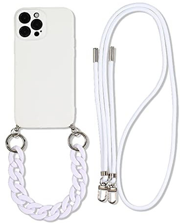 Rokmym Coque chaîne de téléphone Compatible avec iPhone 11 TPU étui pour téléphone 3 en 1 Bracelet Lanyard Coque en Silicone Souple avec dragonne Tendance Coque pour iPhone 11