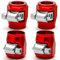 Rierdge AN6 Flexible Schlauchschelle aus Gummi mit Schraubband für Gas/Öl/Kraftstoff/Diesel/Luft und Wasserschlauch, Rot, 4 Stück
