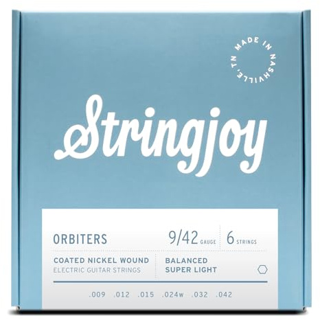 Stringjoy OR0942 Orbiters Nickel Coated Guitar Strings, (Super Light Gauge - 9-42)