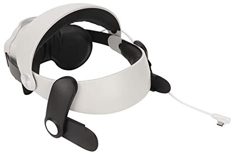 Akku-Kopfband für Quest 2, VR-Kopfband, Abnehmbarer, Verstellbarer Schwamm und ABS-VR-Stirnband für OculusQuest 2 Entertainment, 5300-mAh-Akku mit Großer Kapazität