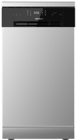 Cecotec Lavavajilla Bolero Aguazero 4201 Inox E. 1850 W, 11 cubiertos, 6 programas, Clase E, Dual Zone Wash, Comienzo Diferido, Electronic AquaStop, Panel Táctil, 45cm de ancho