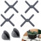 EXLECO 4Pcs Silikon Topfuntersetzer Hitzebeständig Topf Untersetzer Zusammenklappbar mit Ofenhandschuhe Topflappen Hitzeschutz Heißer Topf Halter Untersetzer für Töpfe Heiße Pfannen Schalen Schwarz