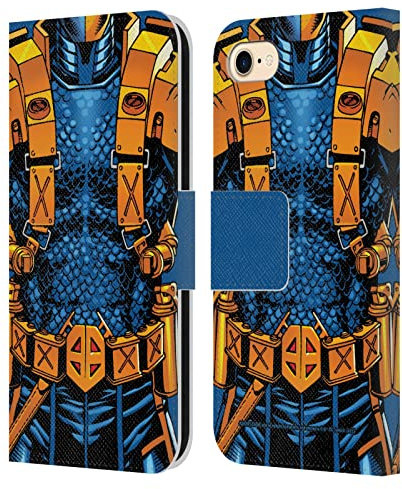 Head Case Designs Offizielle Justice League DC Comics Neu 52 Kostüm Todesschlag Comic-Kunst Leder-Wallet-Hülle Kompatibel mit Apple iPhone 7/8 / SE 2020 & 2022