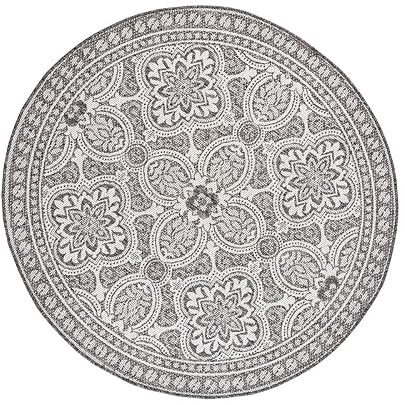 In- & Outdoor Teppich Rund - Summer Oriental Grau - Ø 280 cm | Wetterfest - Synthetik, Polypropylen - Balkon, Garten / Terrasse - Terrasse teppich - Outdoor rug