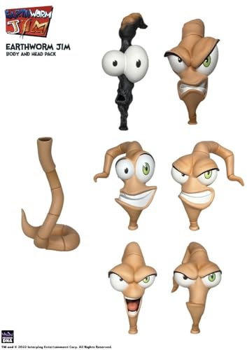 Earthworm Jim accessoires Wave 1: Worm Body & Jim Heads Accessory Pack