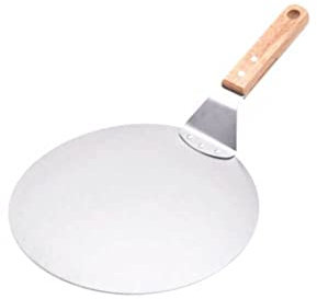 Pizzalöffel, runder Pizzaschieber aus Edelstahl, 25 cm, Backschaufel, Kuchenheber, Transfertablett