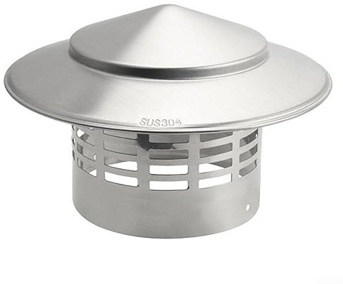 Schornsteinhaube Abdeckung mit Vogelschutz, 110 mm Edelstahl Schornsteinkappe Außenwand Frischluftauslass Dachrohr Auspuffrohr Ende