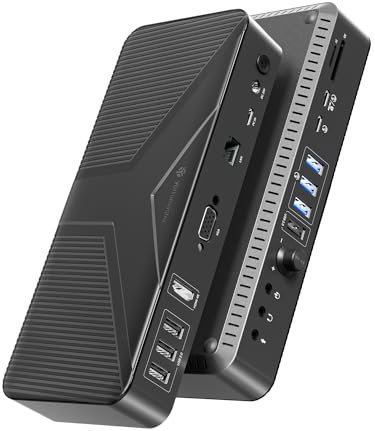 Docking Station Doppio Display,Yottamaster 19 in 1 SG19 Hub USB C con 4K@60Hz HDMI, VGA, PD60W, USB 3.0&2.0, Ethernet, SD/TF, 2 in 1 Audio/Mic, Controllo del Volume