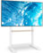 TVON White TV Stand Free Standing TV Mount stand for 60-86 Inch LED LCD Screens, Height Adjustable TV Floor Stand with Shelf Max.VESA 800x600 mm,up to 68 kg